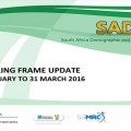 South Africa Demographic and Health Survey (SADHS): Dwelling Frame update